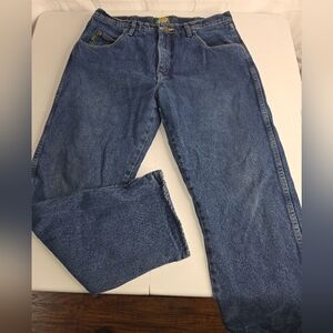 Cabela's Outdoor Gear Classic Blue Denim Jeans Fleece Lined Warm Size 36x30 CK